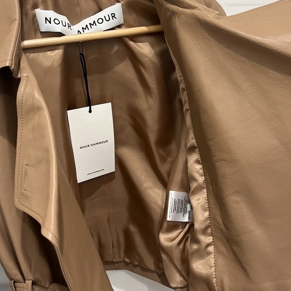Nour Hammour | NWT SOLD OUT Hatti Leather Jacket in Sand - Size FR 34/US 2 - Picture 10 of 14